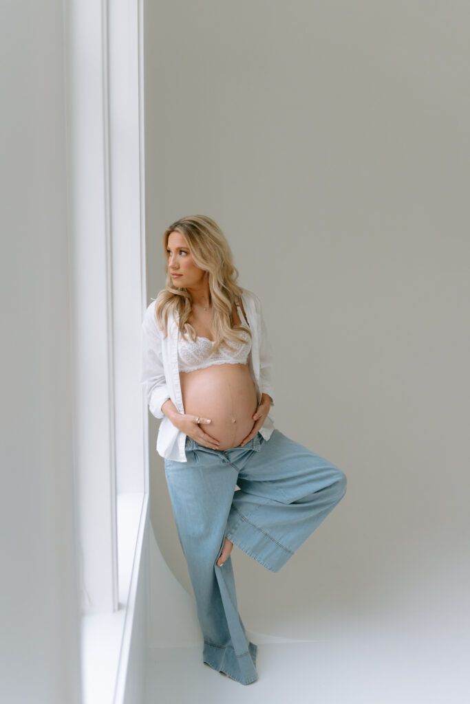 Studio maternity photography session in Columbia South Carolina