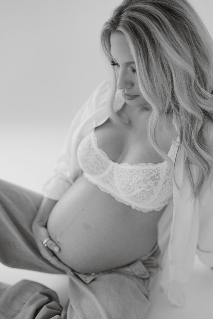 Studio maternity photography session in Columbia South Carolina