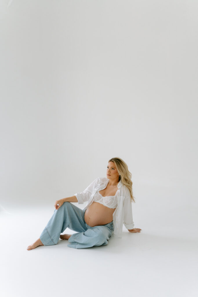 Studio maternity photography session in Columbia South Carolina